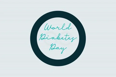 World Diabetes Day script typography in circle on white background design イラスト素材