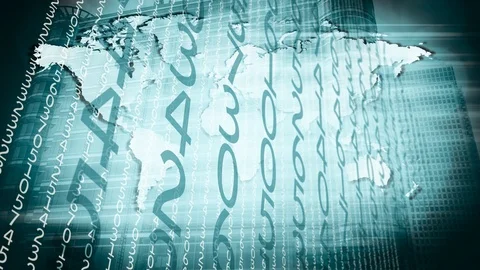 World digital connections computer machine learning big data algorithm Video stock 99588921