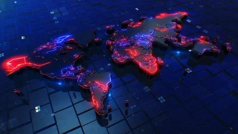 World digital map 4k  Stock Photos