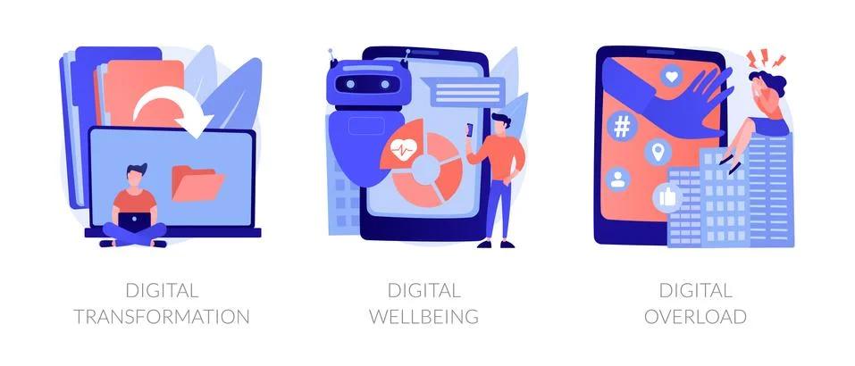 World digitalization vector concept metaphors. Stock Illustration