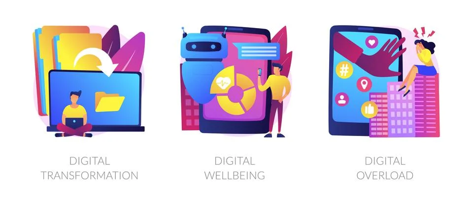 World digitalization vector concept metaphors. 스톡 일러스트