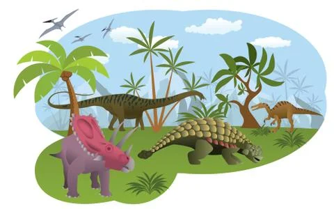 World of dinosaurs Stock Illustration