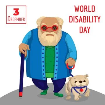 World disability day concept background, cartoon style Stock Illustration