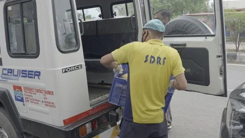 World disaster . Coronavirus 3 Lockdown in India. 4k Stock Footage 129484766