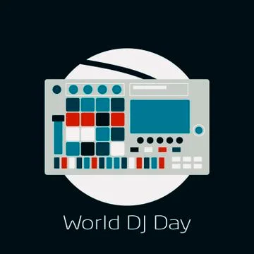 World Dj Day. Vector illustration for Design of a Musical Feast. Stock Illustration