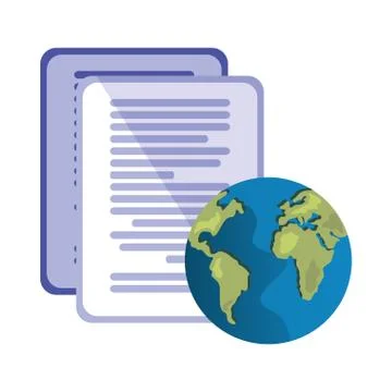 World documents data Stock Illustration