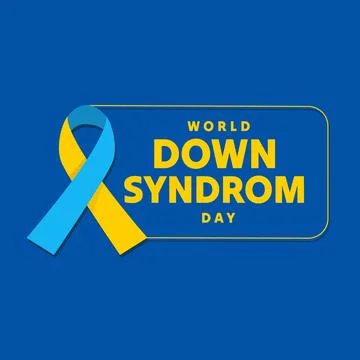 World down syndrom day template design with awareness ribbon icon Stock Illustration