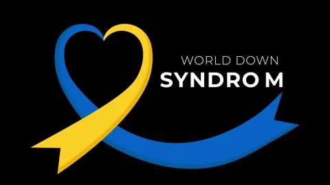 World Down Syndrome Day text animation 4k video Stock Footage 265673560