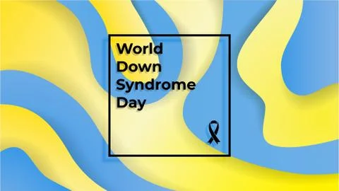 World Down Syndrome Day vector banner liquid waves Illustrazione stock
