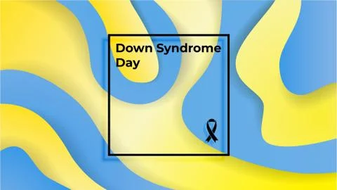World Down Syndrome Day vector banner liquid waves Stock Illustration