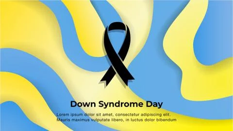 World Down Syndrome Day vector banner liquid waves Illustrazione stock