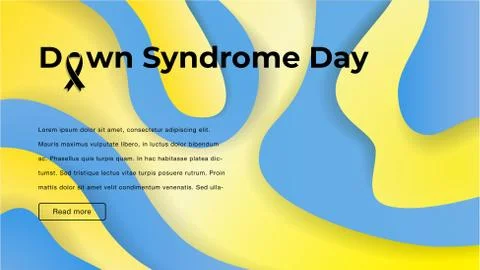 World Down Syndrome Day vector banner liquid waves Stock Illustration