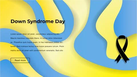 World Down Syndrome Day vector banner liquid waves Stock Illustration