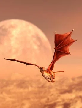 World of Dragon,Fairy tale 3d rendering for book cover or book illustration Stock Illustration