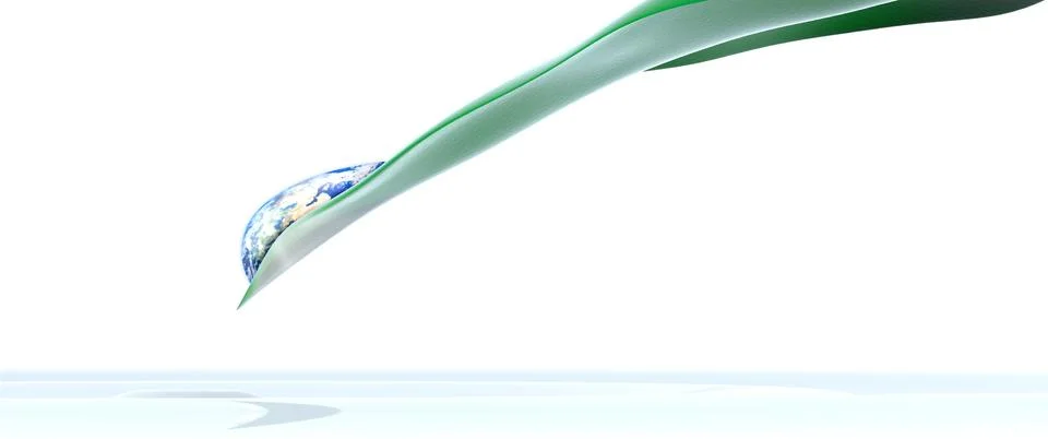 World drop and leaf in widescreen Stock Illustration