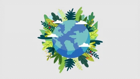 World Earth Day Animation Alpha Background HD Stock Footage 183160774