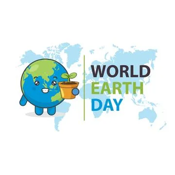 World Earth Day Text Template Stock Illustration