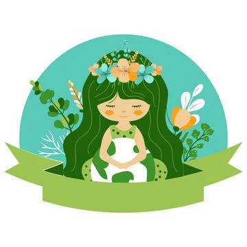 World Earth Day vector cartoon illustration on the white background Stock Illustration