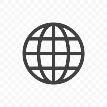 World earth globe vector icon. Language change, travel mobile app and web sit Illustrazione stock
