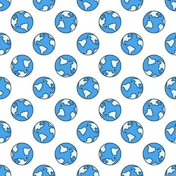World Earth vector concept round colored modern seamless pattern Illustrazione stock