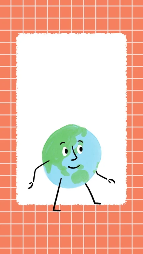 World with Eastern Asia Map Character Walk 4K Vertical Story Animation 스톡 동영상 325085546