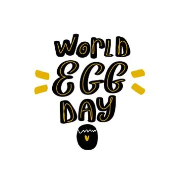 World Egg day greeting card vector isolated on white background. Stock Illustration