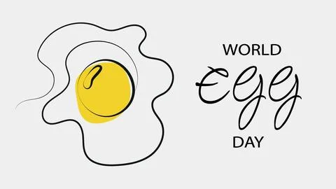 World egg day simple web banner, background. One line art hand drawing sket.. 스톡 일러스트