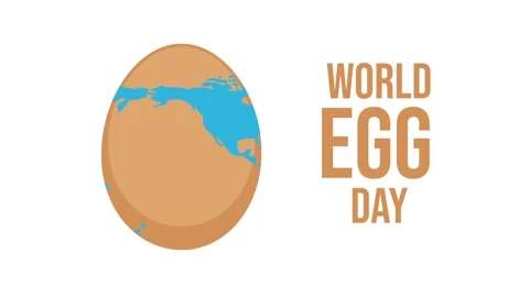 World Egg Day Text Animation Alpha Background Stock Footage 218383725