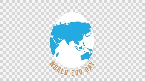 World Egg Day Text Animation Alpha Background Stock Footage 218383774