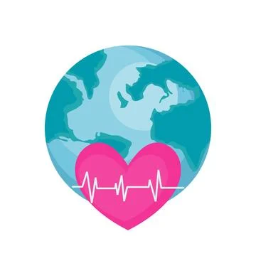 World electrocardiogram illustration Ilustração Stock