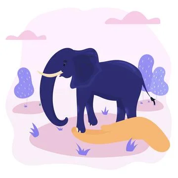 World Elephant Day. The elephant is released. Stock Illustration
