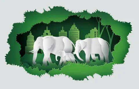 World elephant Day Stock Illustration