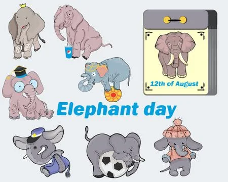 World Elephant Day vector. August 12. Stock Illustration