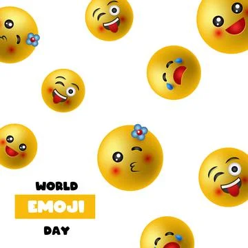 World emoji day, vector background on the white background Stock Illustration