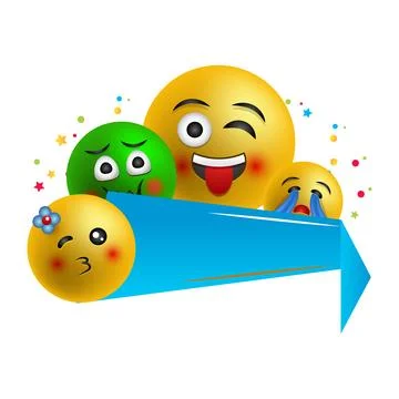 World emoji day, vector frame on the white background Stock Illustration