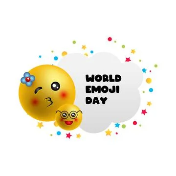 World emoji day, vector frame on the white background Stock Illustration