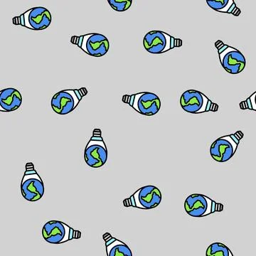 World energy audit vector seamless pattern Stock Illustration