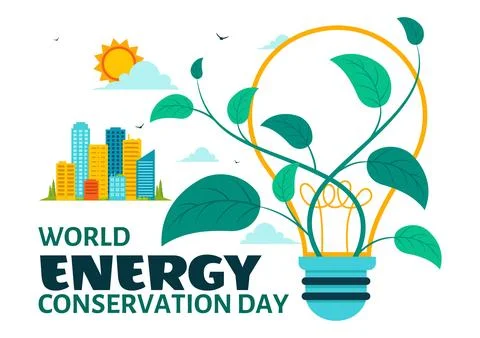 World Energy Conservation Day Vector Illustration the importance of Saving .. Ilustración de archivo