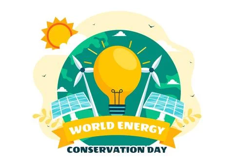 World Energy Conservation Day Vector Illustration the importance of Saving .. Ilustración de archivo