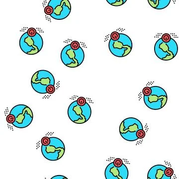 World energy saving vector seamless pattern Stock Illustration