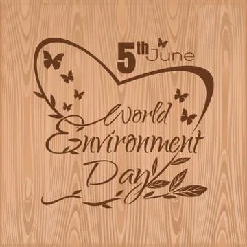World Environment Day. 5 June. Typographic design Stock Illustration