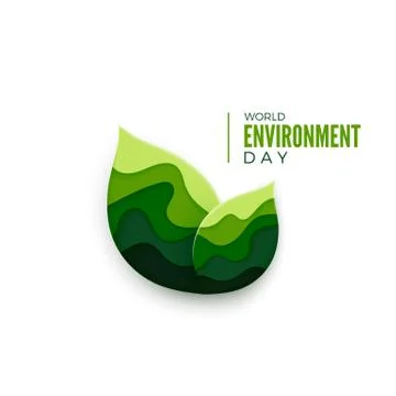 World Environment Day. Abstract green leaves concept. Ecology concept banner  Stock Illustration