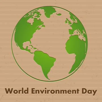 World Environment Day background concept. Vector modern go green cardboard map Stock Illustration