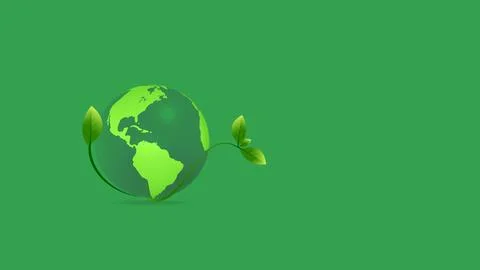 World environment day background with earth and plant Stock Illustration