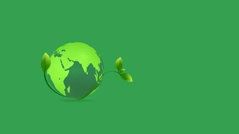 World environment day background with earth and plant 库存插图