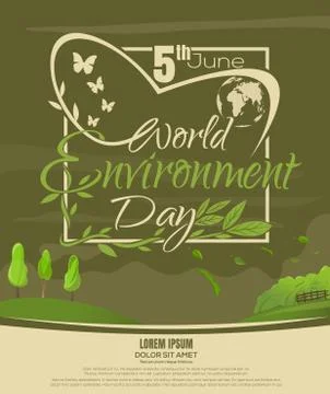 World Environment Day. Beautiful spring landscape Stock Illustration