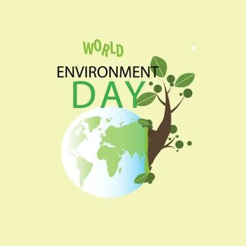 World Environment day concept. 3d paper cut eco friendly design. Vector illus Stock Illustration