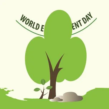 World Environment day concept. 3d paper cut eco friendly design. Vector illus Stock Illustration