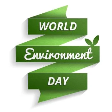 World Environment Day. Creative realistic paper banner with drop shadow. Good Stock Illustration