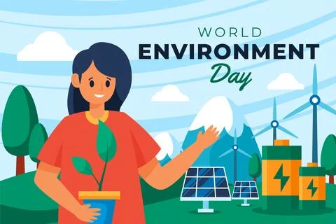 World environment day flat background Stock Illustration